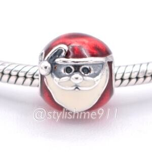 Authentic PANDORA Jolly Round Santa Charm